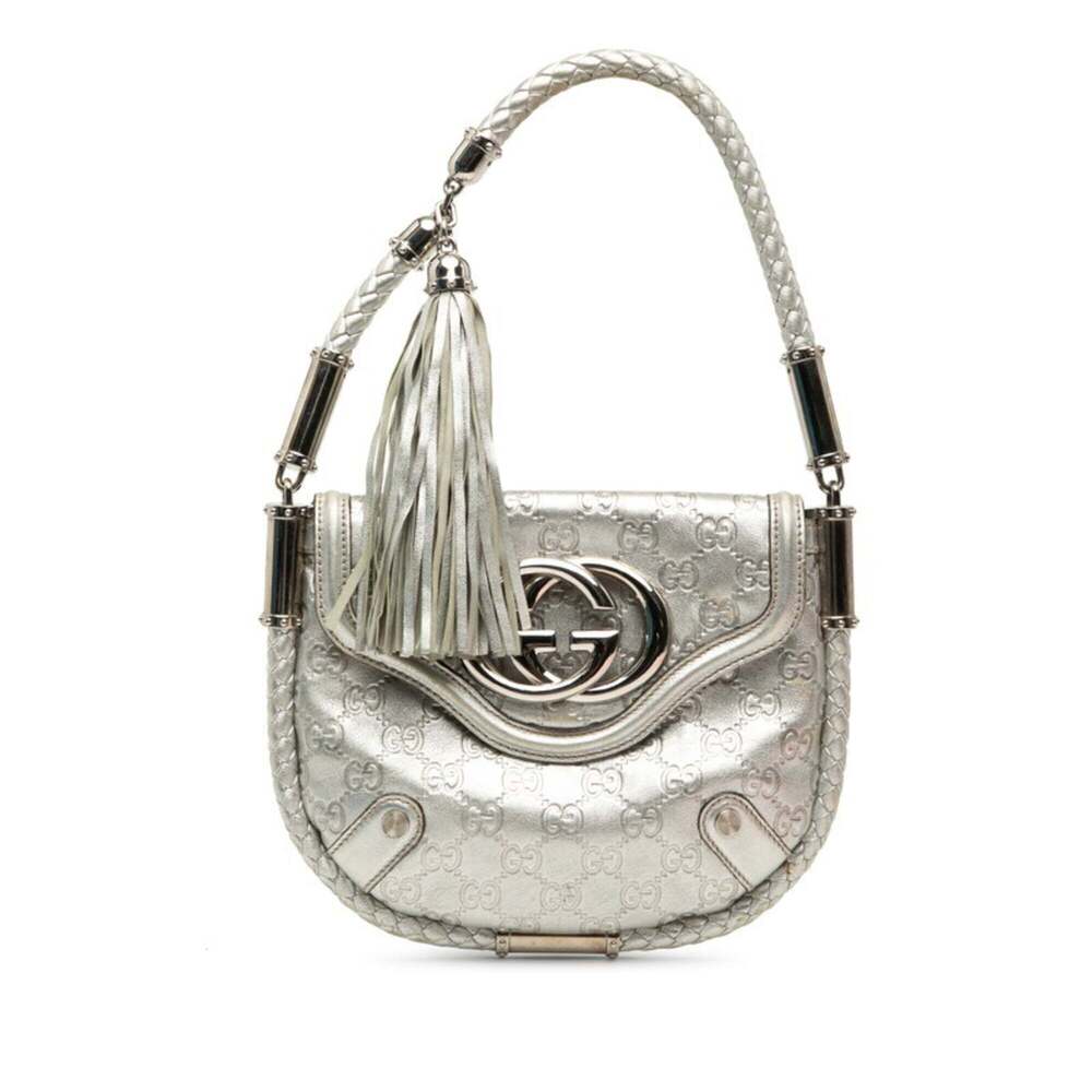 GUCCI Silver Leather Bag